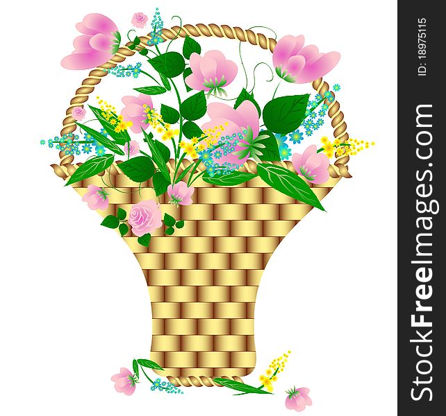 Basket With Flowers