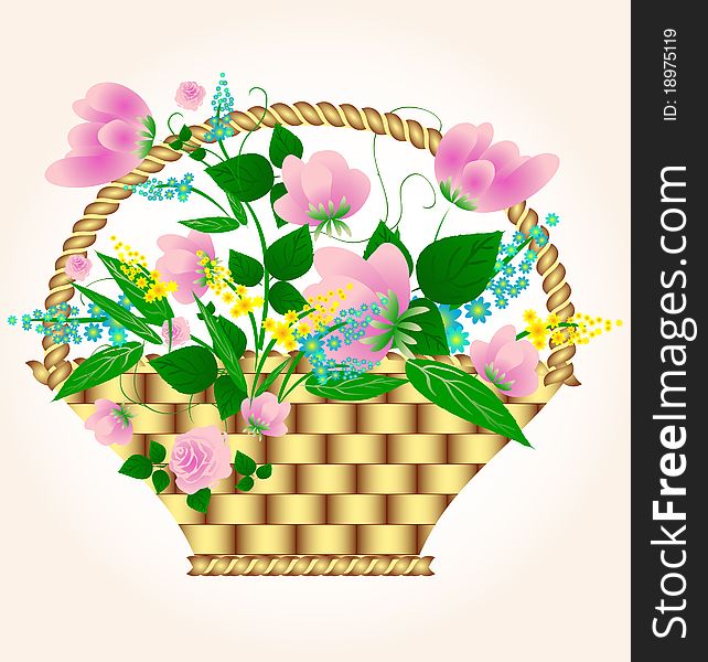 Small basket with flowers