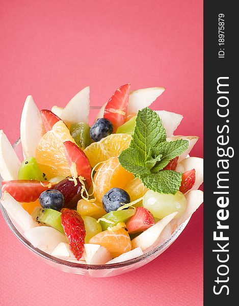 Fresh fruits salad with mint- healthy eating. Fresh fruits salad with mint- healthy eating