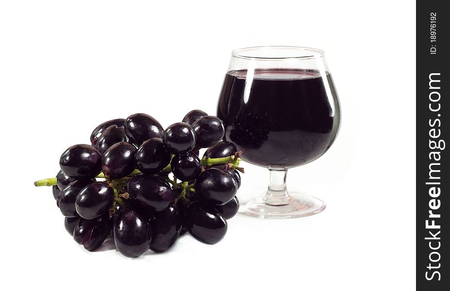 Grape juice isolated on white