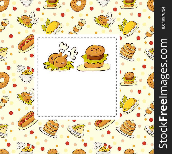 Fast food restaurant card, drawing