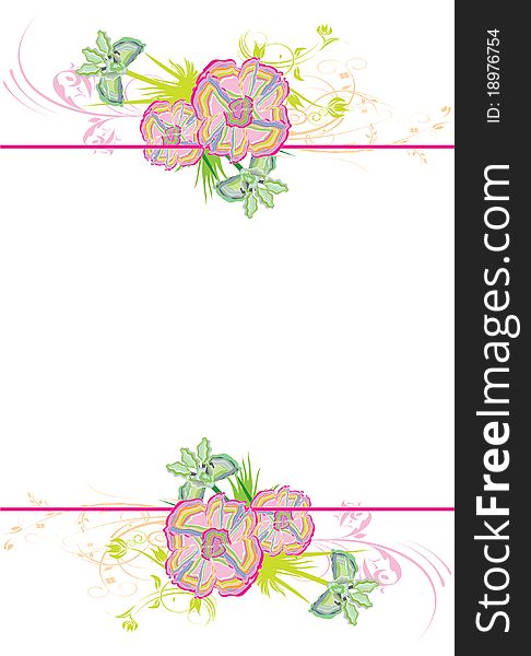 Decorative flowers design with place for text