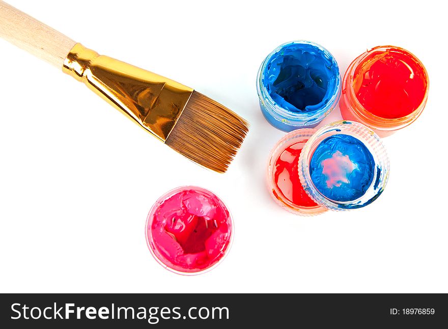 Brush And Colorful Paints