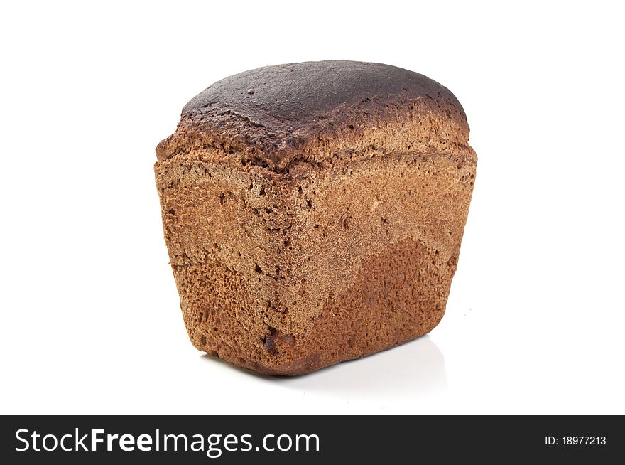 Black bread isolated on a white background
