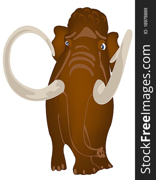 Big prehistorical mammoth on white background. Big prehistorical mammoth on white background