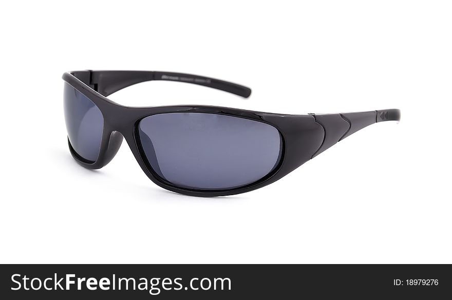 Black sunglasses on a white background