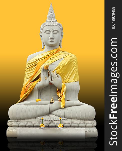 Buddha Statue On A Yellow Background