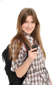 Young Woman Using Cell Phone Royalty Free Stock Image Young Woman Using Cell Phone Royalty Free Stock Image
