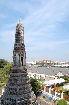 Top Of Wat Arun Temple In Bangkok , Thailand Royalty Free Stock Photos