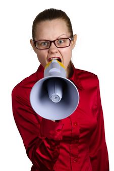 Screaming Woman With Megaphone Royalty Free Stock Image Screaming Woman With Megaphone Royalty Free Stock Image