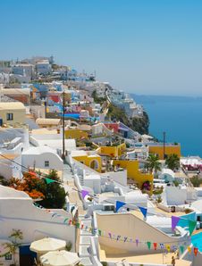 Amazing View Of Oia In Santorini Stock Photo