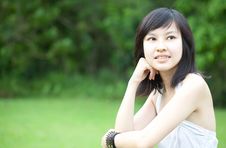 Beautiful Asian Girl Enjoying Outdoors Stock Photography Beautiful Asian Girl Enjoying Outdoors Stock Photography