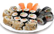 Different Types Of Maki Sushi In Sushi Set Royalty Free Stock Photo Different Types Of Maki Sushi In Sushi Set Royalty Free Stock Photo