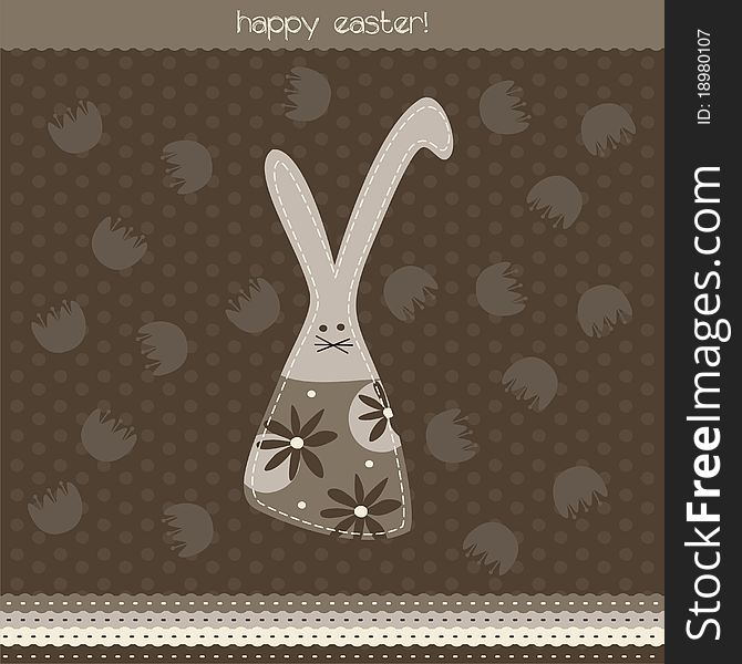 Easter card with funny bunny