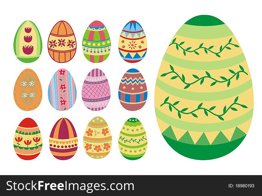 Set of 13 easter eggs