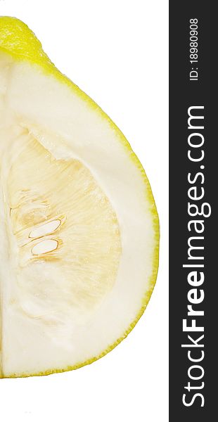 Half of pomelos on a white  background