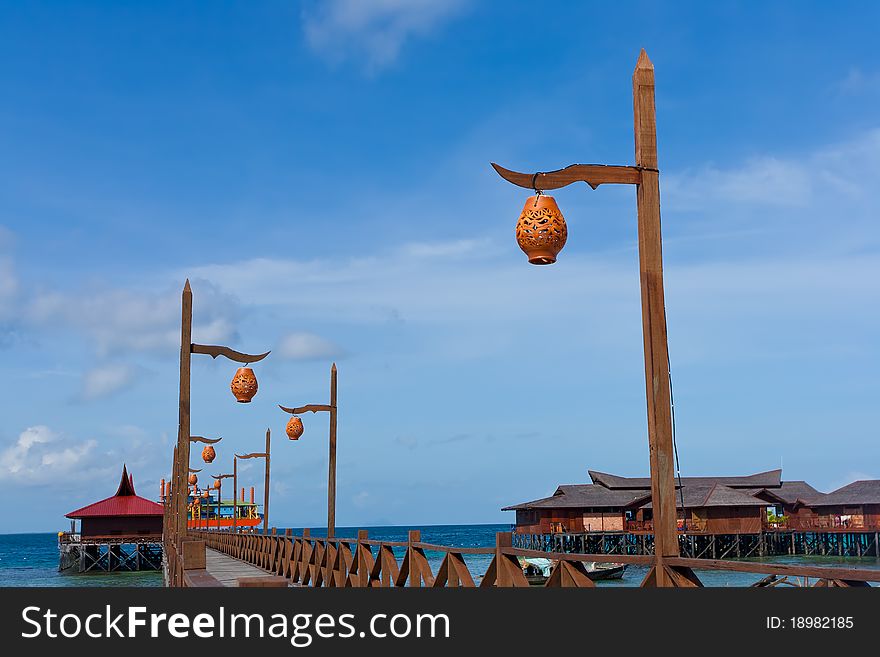 Unique lantern at the blue sky