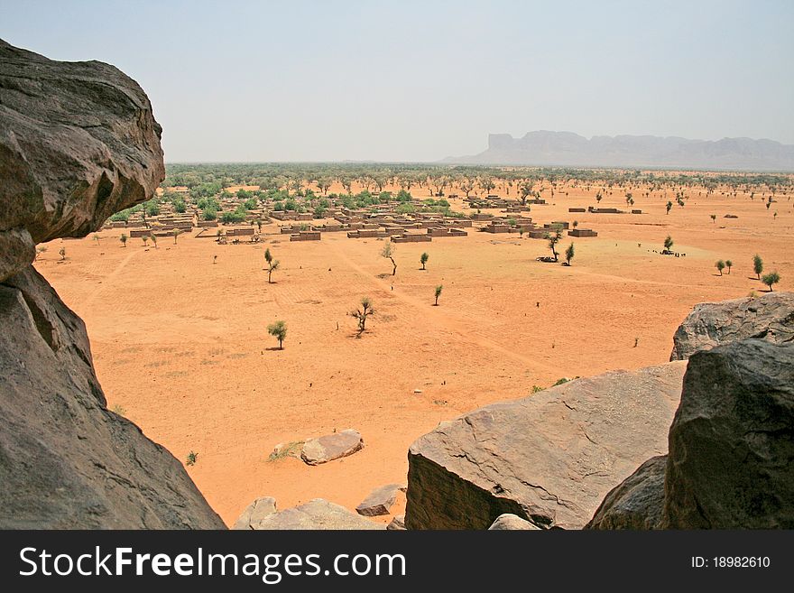 Landscape from bandiagara escarpment. Douentza. Landscape from bandiagara escarpment. Douentza