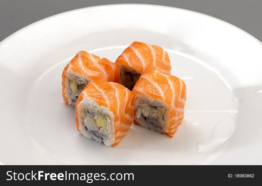 Four appetizer fresh philadelphia sushi. Four appetizer fresh philadelphia sushi
