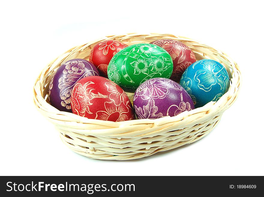 Traditional scratched hand-made Easter eggs from Poland