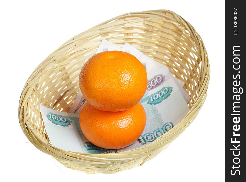 Orange in basket