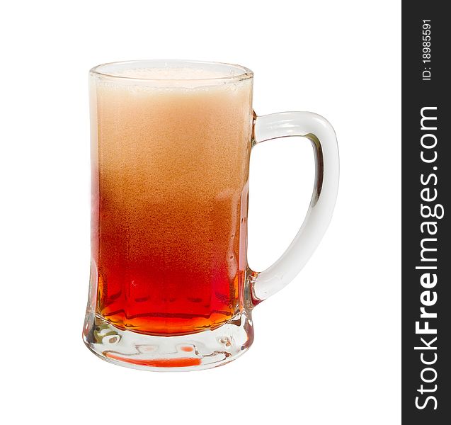 Mug of beer isolated on white background