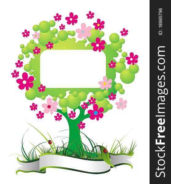 Spring Card With Tree