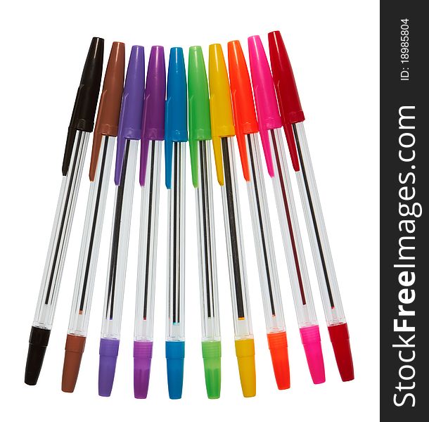 Color plastic ball-point pens