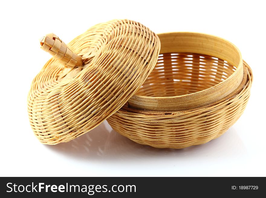 Basket weaving on white background