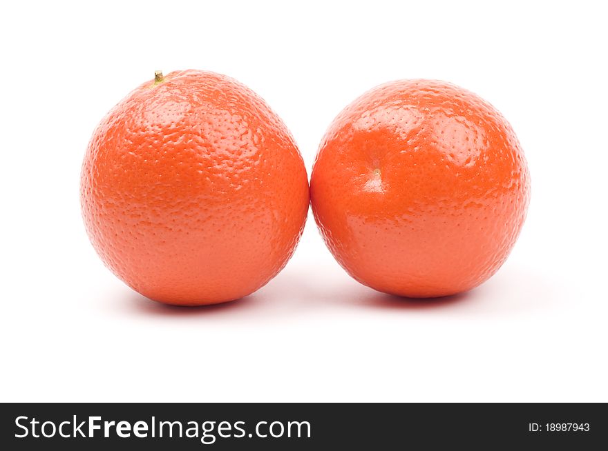 Two tangerines isolated on white. Two tangerines isolated on white