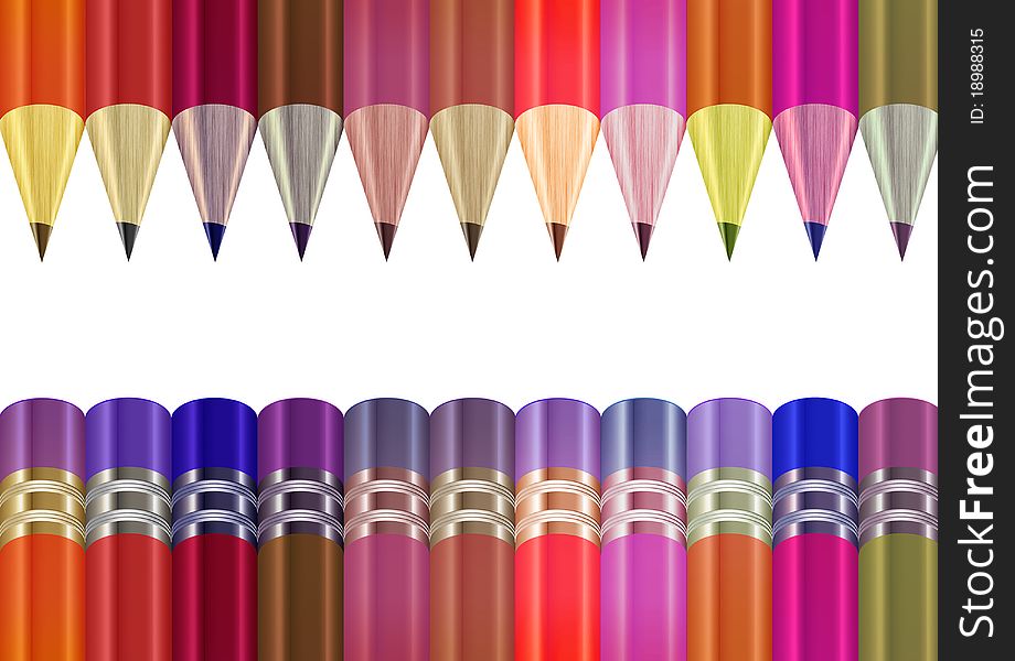Colorful pens on white background. Colorful pens on white background