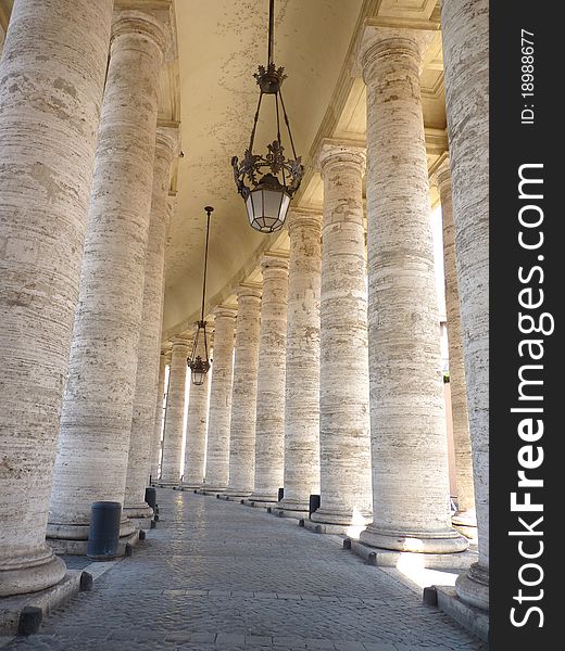 Amazing columns at Vatican walkway