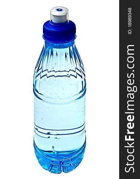 Isolated full half liter bottle on white background. Isolated full half liter bottle on white background