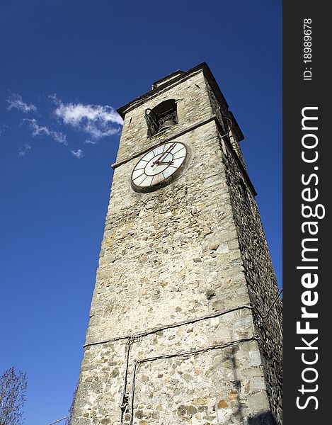 Very old church in little village named virgoletta in italy