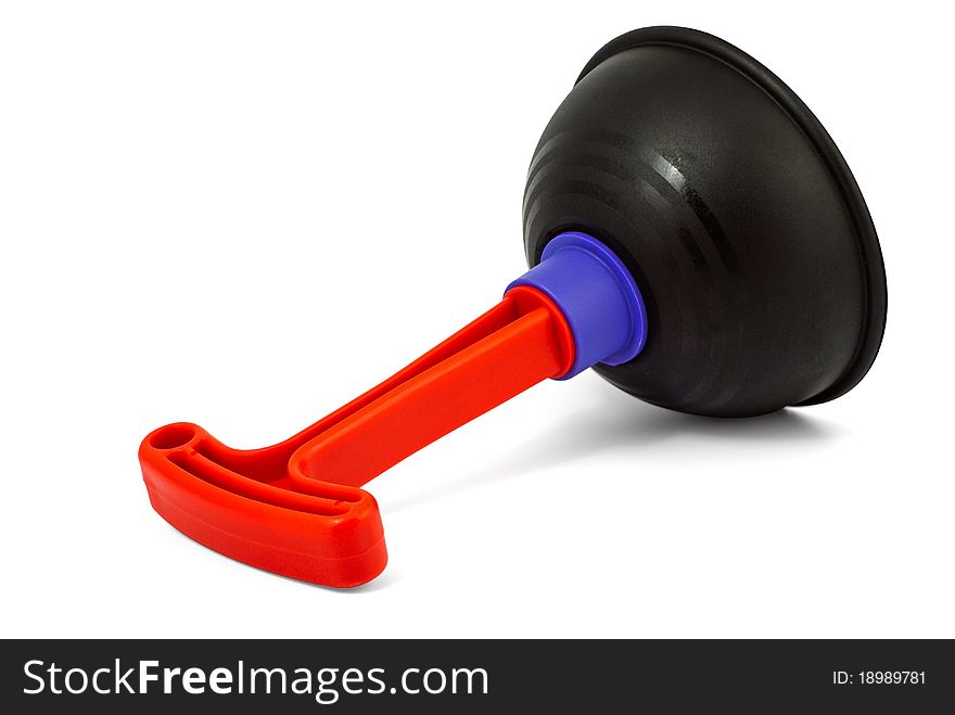 Plunger (vantuz) to clean the toilet on an isolated white background