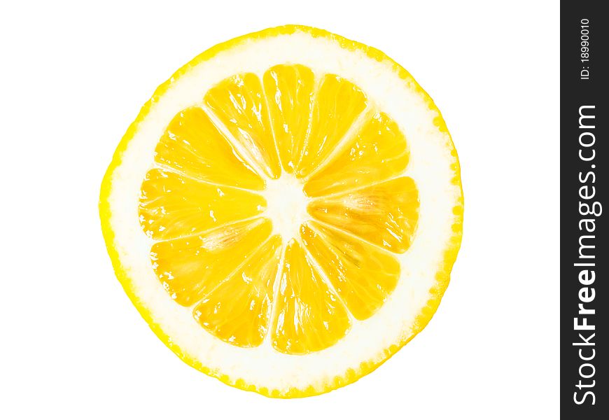 Lemon of cuts in half. Slice, circle. Lemon of cuts in half. Slice, circle