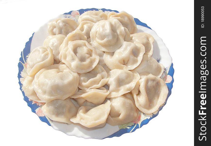 Dumplings in the dish. Russian national cuisine. Dumplings in the dish. Russian national cuisine