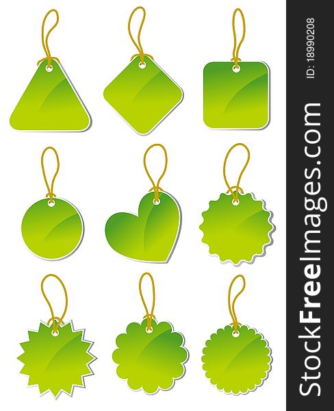 Set Of Green Stickers