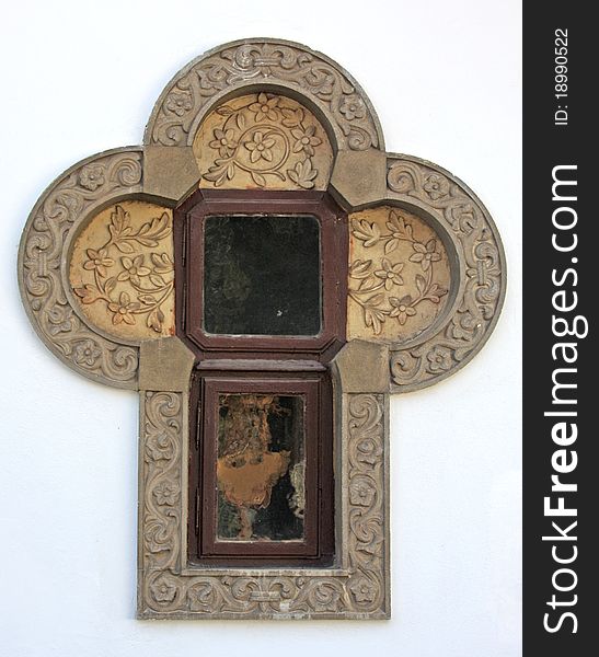 Close up of a window at the Sinaia Monastery, Sinaia, Romania. Close up of a window at the Sinaia Monastery, Sinaia, Romania