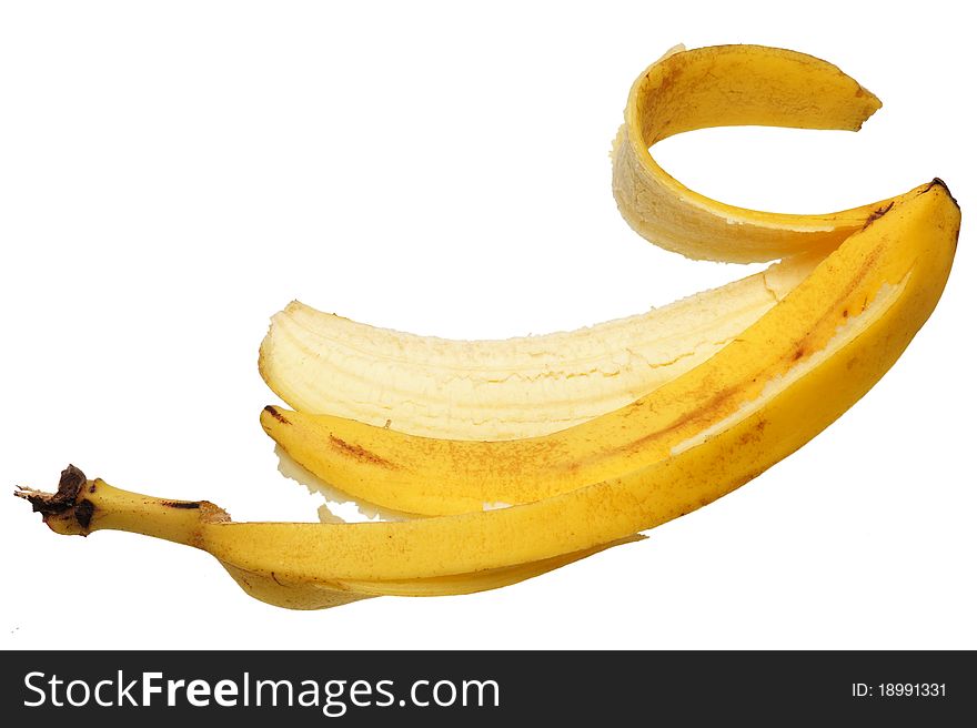 Banana skin on a white background, isolated. Banana skin on a white background, isolated.