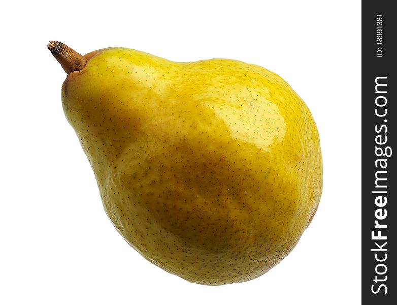 Yellow pear on a white background, isolated. Yellow pear on a white background, isolated