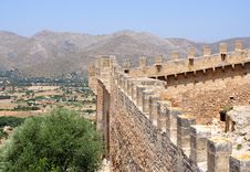 Panoramic Fortress Wall Royalty Free Stock Photo Panoramic Fortress Wall Royalty Free Stock Photo