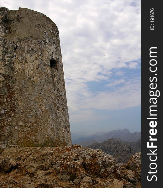 Historical tower at the top of a mountain. Historical tower at the top of a mountain