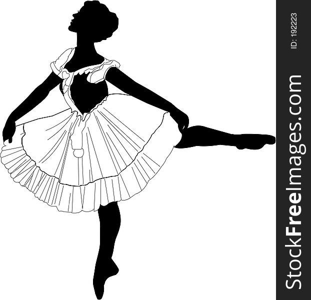 Silhouette illustration of a ballet dancer. Silhouette illustration of a ballet dancer.