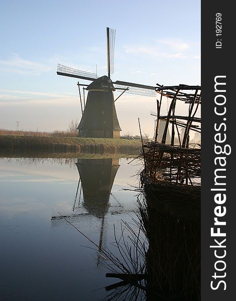 Windmill in Kinderdijk. Windmill in Kinderdijk