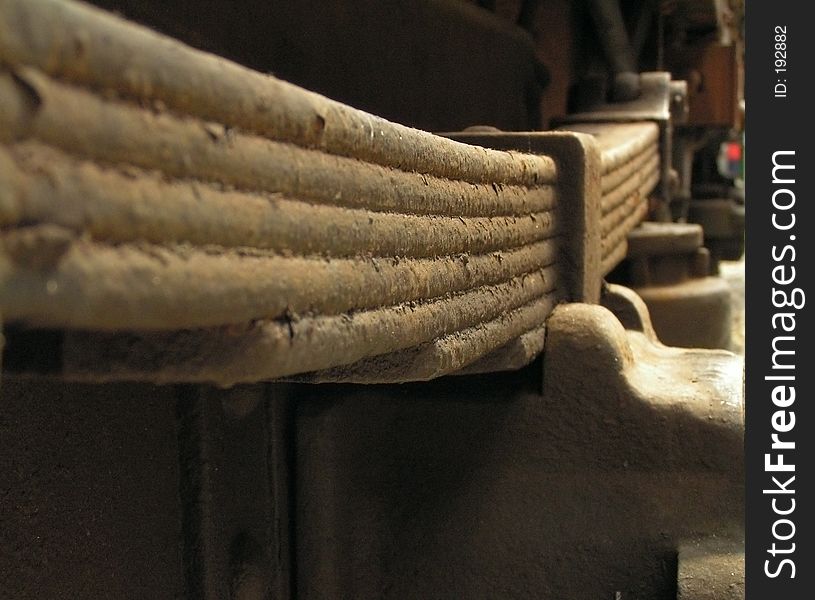 Rusty old train suspension