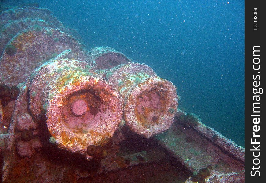 Winches on the wreck of the Saganaga, Bell Island, Newfoundland