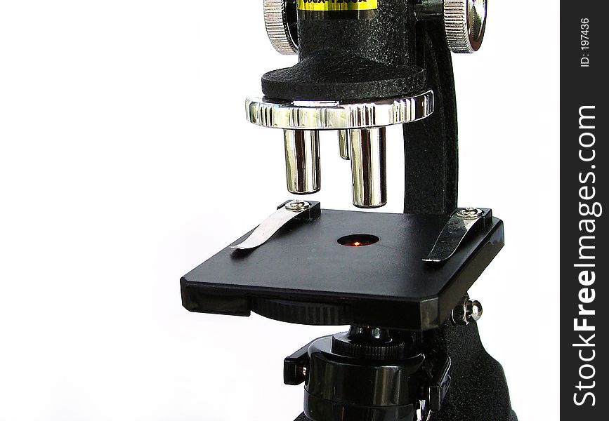 Microscope with light on