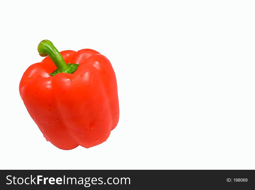 Isolated wet red pepper