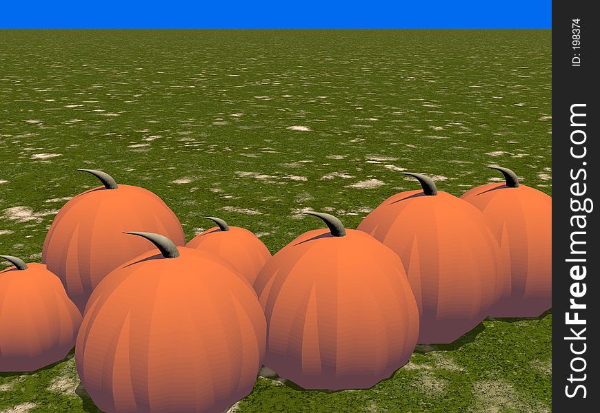 3D rendering of pumpkins